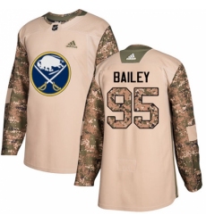 Men's Adidas Buffalo Sabres #95 Justin Bailey Authentic Camo Veterans Day Practice NHL Jersey
