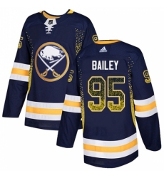 Men's Adidas Buffalo Sabres #95 Justin Bailey Authentic Navy Blue Drift Fashion NHL Jersey
