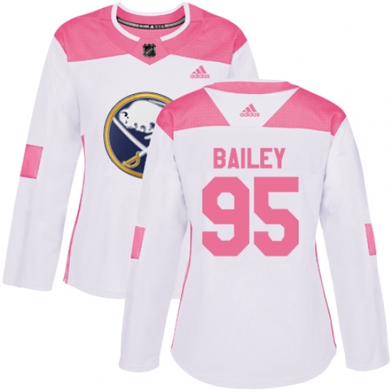 Women's Adidas Buffalo Sabres #95 Justin Bailey Authentic White/Pink Fashion NHL Jersey Women's Adidas Buffalo Sabres #95 Justin Bailey Authentic White/Pink Fashion NHL Jersey