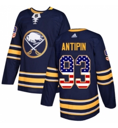 Men's Adidas Buffalo Sabres #93 Victor Antipin Authentic Navy Blue USA Flag Fashion NHL Jersey