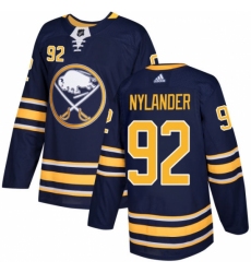 Men's Adidas Buffalo Sabres #92 Alexander Nylander Authentic Navy Blue Home NHL Jersey