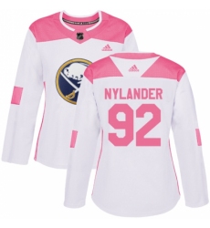 Women's Adidas Buffalo Sabres #92 Alexander Nylander Authentic White/Pink Fashion NHL Jersey