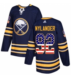 Youth Adidas Buffalo Sabres #92 Alexander Nylander Authentic Navy Blue USA Flag Fashion NHL Jersey