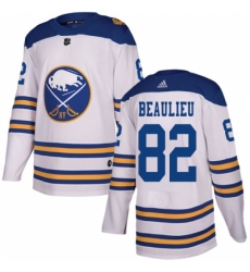 Men's Adidas Buffalo Sabres #82 Nathan Beaulieu Authentic White 2018 Winter Classic NHL Jersey