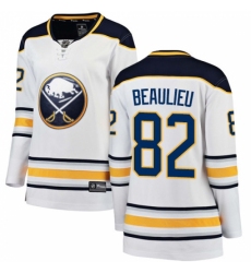 Women's Buffalo Sabres #82 Nathan Beaulieu Fanatics Branded White Away Breakaway NHL Jersey