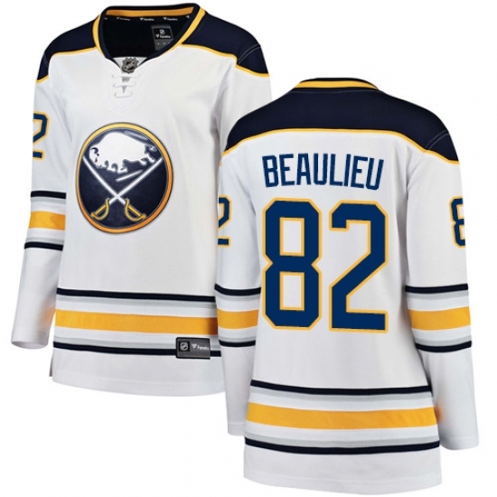 Women's Buffalo Sabres #82 Nathan Beaulieu Fanatics Branded White Away Breakaway NHL Jersey Women's Buffalo Sabres #82 Nathan Beaulieu Fanatics Branded White Away Breakaway NHL Jersey