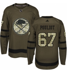 Men's Adidas Buffalo Sabres #67 Benoit Pouliot Authentic Green Salute to Service NHL Jersey