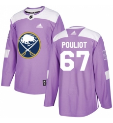 Men's Adidas Buffalo Sabres #67 Benoit Pouliot Authentic Purple Fights Cancer Practice NHL Jersey