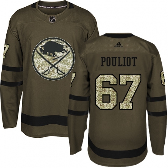 Men's Adidas Buffalo Sabres #67 Benoit Pouliot Premier Green Salute to Service NHL Jersey Men's Adidas Buffalo Sabres #67 Benoit Pouliot Premier Green Salute to Service NHL Jersey