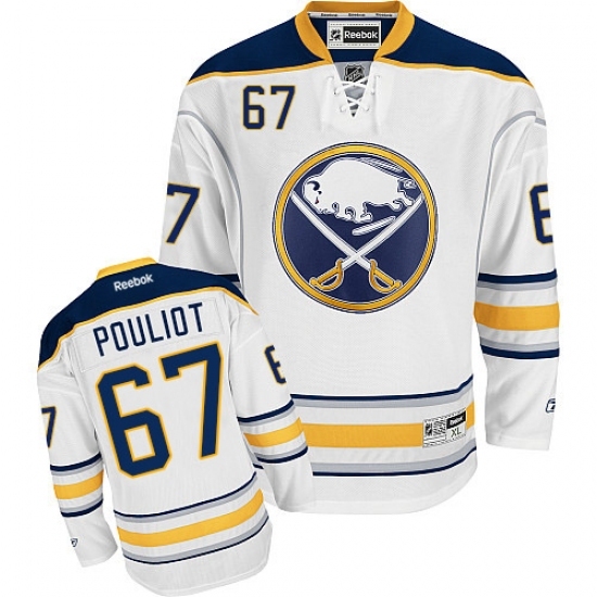 Men's Reebok Buffalo Sabres #67 Benoit Pouliot Authentic White Away NHL Jersey Men's Reebok Buffalo Sabres #67 Benoit Pouliot Authentic White Away NHL Jersey