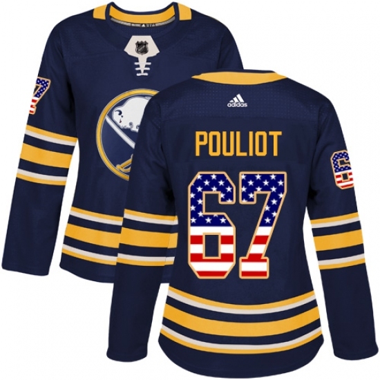 Women's Adidas Buffalo Sabres #67 Benoit Pouliot Authentic Navy Blue USA Flag Fashion NHL Jersey Women's Adidas Buffalo Sabres #67 Benoit Pouliot Authentic Navy Blue USA Flag Fashion NHL Jersey