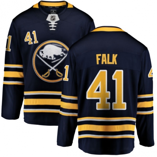 Men's Buffalo Sabres #41 Justin Falk Fanatics Branded Navy Blue Home Breakaway NHL Jersey Men's Buffalo Sabres #41 Justin Falk Fanatics Branded Navy Blue Home Breakaway NHL Jersey