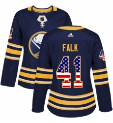 Women's Adidas Buffalo Sabres #41 Justin Falk Authentic Navy Blue USA Flag Fashion NHL Jersey Women's Adidas Buffalo Sabres #41 Justin Falk Authentic Navy Blue USA Flag Fashion NHL Jersey