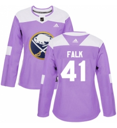 Women's Adidas Buffalo Sabres #41 Justin Falk Authentic Purple Fights Cancer Practice NHL Jersey Women's Adidas Buffalo Sabres #41 Justin Falk Authentic Purple Fights Cancer Practice NHL Jersey