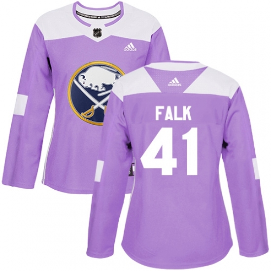 Women's Adidas Buffalo Sabres #41 Justin Falk Authentic Purple Fights Cancer Practice NHL Jersey Women's Adidas Buffalo Sabres #41 Justin Falk Authentic Purple Fights Cancer Practice NHL Jersey
