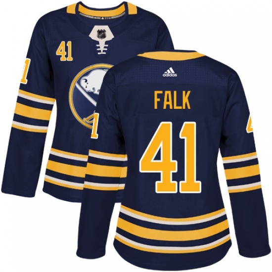 Women's Adidas Buffalo Sabres #41 Justin Falk Premier Navy Blue Home NHL Jersey Women's Adidas Buffalo Sabres #41 Justin Falk Premier Navy Blue Home NHL Jersey