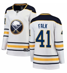 Women's Buffalo Sabres #41 Justin Falk Fanatics Branded White Away Breakaway NHL Jersey Women's Buffalo Sabres #41 Justin Falk Fanatics Branded White Away Breakaway NHL Jersey
