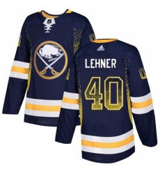 Men's Adidas Buffalo Sabres #40 Robin Lehner Authentic Navy Blue Drift Fashion NHL Jersey