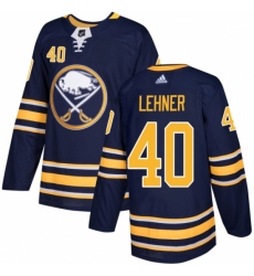 Men's Adidas Buffalo Sabres #40 Robin Lehner Authentic Navy Blue Home NHL Jersey