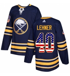 Men's Adidas Buffalo Sabres #40 Robin Lehner Authentic Navy Blue USA Flag Fashion NHL Jersey