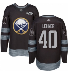 Men's Adidas Buffalo Sabres #40 Robin Lehner Premier Black 1917-2017 100th Anniversary NHL Jersey