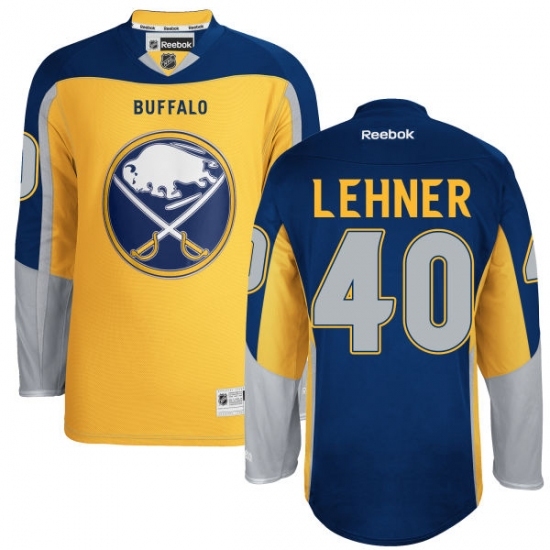 Men's Reebok Buffalo Sabres #40 Robin Lehner Authentic Gold New Third NHL Jersey Men's Reebok Buffalo Sabres #40 Robin Lehner Authentic Gold New Third NHL Jersey