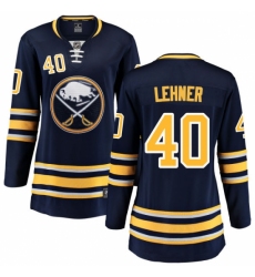 Women's Buffalo Sabres #40 Robin Lehner Fanatics Branded Navy Blue Home Breakaway NHL Jersey