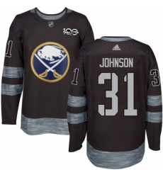 Men's Adidas Buffalo Sabres #31 Chad Johnson Authentic Black 1917-2017 100th Anniversary NHL Jersey Men's Adidas Buffalo Sabres #31 Chad Johnson Authentic Black 1917-2017 100th Anniversary NHL Jersey