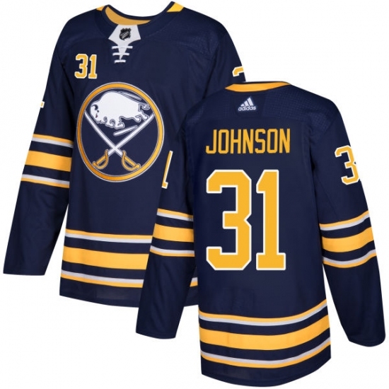 Men's Adidas Buffalo Sabres #31 Chad Johnson Authentic Navy Blue Home NHL Jersey Men's Adidas Buffalo Sabres #31 Chad Johnson Authentic Navy Blue Home NHL Jersey