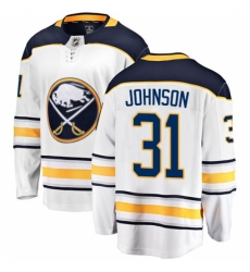 Men's Buffalo Sabres #31 Chad Johnson Fanatics Branded White Away Breakaway NHL Jersey Men's Buffalo Sabres #31 Chad Johnson Fanatics Branded White Away Breakaway NHL Jersey