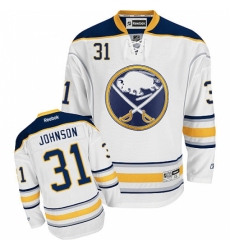 Men's Reebok Buffalo Sabres #31 Chad Johnson Authentic White Away NHL Jersey Men's Reebok Buffalo Sabres #31 Chad Johnson Authentic White Away NHL Jersey