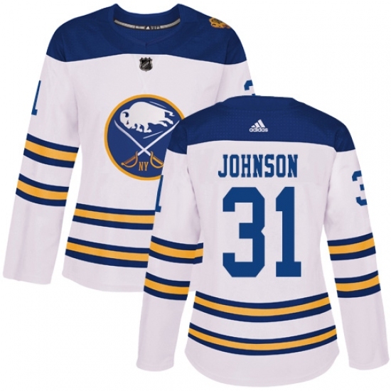 Women's Adidas Buffalo Sabres #31 Chad Johnson Authentic White 2018 Winter Classic NHL Jersey Women's Adidas Buffalo Sabres #31 Chad Johnson Authentic White 2018 Winter Classic NHL Jersey
