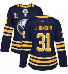 Women's Adidas Buffalo Sabres #31 Chad Johnson Premier Navy Blue Home NHL Jersey Women's Adidas Buffalo Sabres #31 Chad Johnson Premier Navy Blue Home NHL Jersey