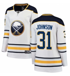 Women's Buffalo Sabres #31 Chad Johnson Fanatics Branded White Away Breakaway NHL Jersey Women's Buffalo Sabres #31 Chad Johnson Fanatics Branded White Away Breakaway NHL Jersey