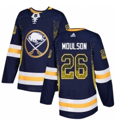 Men's Adidas Buffalo Sabres #26 Matt Moulson Authentic Navy Blue Drift Fashion NHL Jersey