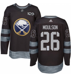 Men's Adidas Buffalo Sabres #26 Matt Moulson Premier Black 1917-2017 100th Anniversary NHL Jersey