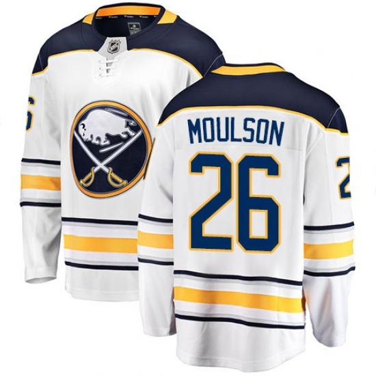 Men's Buffalo Sabres #26 Matt Moulson Fanatics Branded White Away Breakaway NHL Jersey Men's Buffalo Sabres #26 Matt Moulson Fanatics Branded White Away Breakaway NHL Jersey