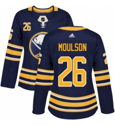 Women's Adidas Buffalo Sabres #26 Matt Moulson Premier Navy Blue Home NHL Jersey