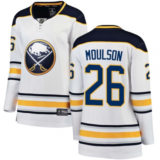 Women's Buffalo Sabres #26 Matt Moulson Fanatics Branded White Away Breakaway NHL Jersey Women's Buffalo Sabres #26 Matt Moulson Fanatics Branded White Away Breakaway NHL Jersey