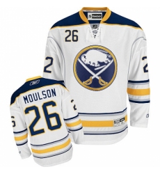 Youth Reebok Buffalo Sabres #26 Matt Moulson Authentic White Away NHL Jersey