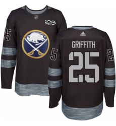 Men's Adidas Buffalo Sabres #25 Seth Griffith Authentic Black 1917-2017 100th Anniversary NHL Jersey Men's Adidas Buffalo Sabres #25 Seth Griffith Authentic Black 1917-2017 100th Anniversary NHL Jersey