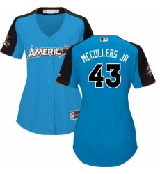 Women's Majestic Houston Astros #43 Lance McCullers Replica Blue American League 2017 MLB All-Star MLB Jersey