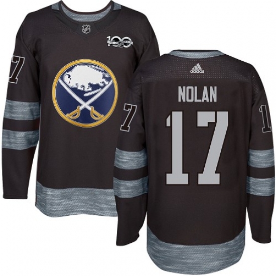 Men's Adidas Buffalo Sabres #17 Jordan Nolan Authentic Black 1917-2017 100th Anniversary NHL Jersey Men's Adidas Buffalo Sabres #17 Jordan Nolan Authentic Black 1917-2017 100th Anniversary NHL Jersey