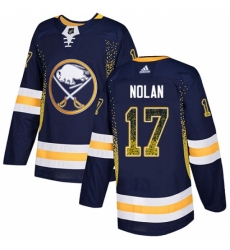 Men's Adidas Buffalo Sabres #17 Jordan Nolan Authentic Navy Blue Drift Fashion NHL Jersey