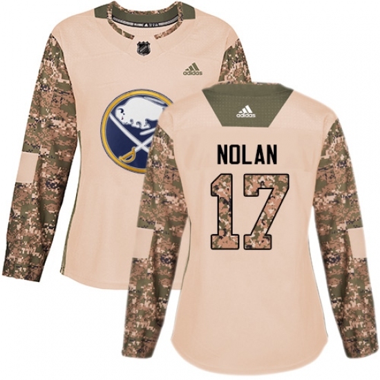 Women's Adidas Buffalo Sabres #17 Jordan Nolan Authentic Camo Veterans Day Practice NHL Jersey Women's Adidas Buffalo Sabres #17 Jordan Nolan Authentic Camo Veterans Day Practice NHL Jersey