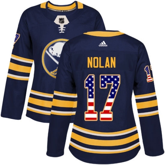 Women's Adidas Buffalo Sabres #17 Jordan Nolan Authentic Navy Blue USA Flag Fashion NHL Jersey Women's Adidas Buffalo Sabres #17 Jordan Nolan Authentic Navy Blue USA Flag Fashion NHL Jersey