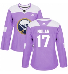 Women's Adidas Buffalo Sabres #17 Jordan Nolan Authentic Purple Fights Cancer Practice NHL Jersey Women's Adidas Buffalo Sabres #17 Jordan Nolan Authentic Purple Fights Cancer Practice NHL Jersey