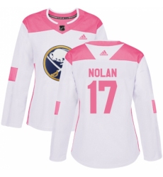 Women's Adidas Buffalo Sabres #17 Jordan Nolan Authentic White/Pink Fashion NHL Jersey Women's Adidas Buffalo Sabres #17 Jordan Nolan Authentic White/Pink Fashion NHL Jersey