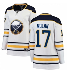 Women's Buffalo Sabres #17 Jordan Nolan Fanatics Branded White Away Breakaway NHL Jersey Women's Buffalo Sabres #17 Jordan Nolan Fanatics Branded White Away Breakaway NHL Jersey