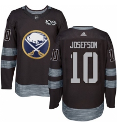 Men's Adidas Buffalo Sabres #10 Jacob Josefson Authentic Black 1917-2017 100th Anniversary NHL Jersey